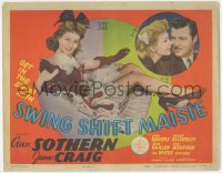 5b0772 SWING SHIFT MAISIE TC 1943 full-length sexy Ann Sothern over clock art & with James Craig!