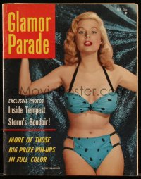 5b0645 GLAMOR PARADE magazine Feb 1957 sexy Betty Brosmer on the cover, Tempest Storm's Boudoir!