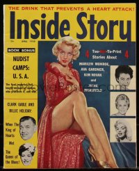 5b0646 INSIDE STORY magazine April 1958 cover story about Marilyn Monroe too hot to print!