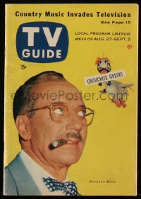 5b1446 TV GUIDE magazine August 27, 1955 great Groucho Marx cover, You Bet Your Life & much more!