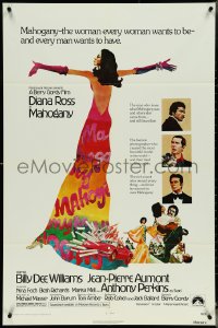 5b1198 MAHOGANY 1sh 1975 cool art of Diana Ross, Billy Dee Williams, Anthony Perkins, Aumont