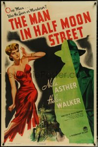 5b1202 MAN IN HALF MOON STREET 1sh 1944 120 year-old Nils Asther needs new glands to stay alive!