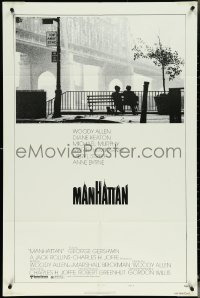 5b1204 MANHATTAN style B 1sh 1979 classic image of Woody Allen & Diane Keaton by bridge!