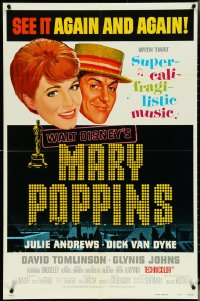 5b1207 MARY POPPINS style B 1sh R1973 Julie Andrews & Dick Van Dyke in Walt Disney's musical classic!