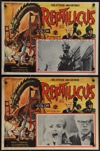 5b0237 REPTILICUS 5 Mexican LCs 1963 the 50 million year-old giant lizard + scared citizens!