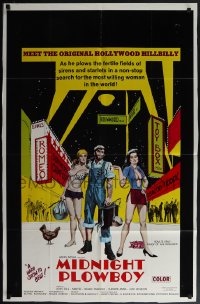 5b1212 MIDNIGHT PLOWBOY 1sh 1971 hillbilly sex in Hollywood, Midnight Cowboy parody!