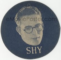 5b1389 GIRL SHY 3x3 window shade pull 1924 Harold Lloyd on 1 side, Jobyna Ralston on other!