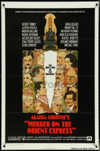 5b1224 MURDER ON THE ORIENT EXPRESS 1sh 1974 Agatha Christie, great art of cast by Richard Amsel!