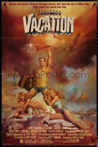 5b1233 NATIONAL LAMPOON'S VACATION studio style 1sh 1983 Chevy Chase and cast by Boris Vallejo!