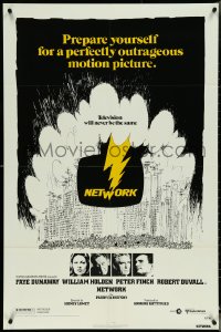 5b1235 NETWORK 1sh 1976 written by Paddy Cheyefsky, William Holden, Sidney Lumet classic!