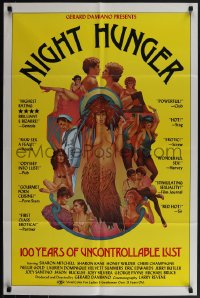 5b1237 NIGHT HUNGER 25x38 1sh 1983 directed by Gerard Damiano, strange sexy art by Charles Moll!