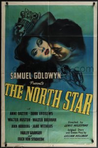 5b1242 NORTH STAR 1sh 1943 Lewis Milestone pro-Russia WWII movie, written by Lillian Hellman!