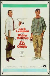 5b1245 ODD COUPLE 1sh 1968 art of best friends Walter Matthau & Jack Lemmon by Robert McGinnis!