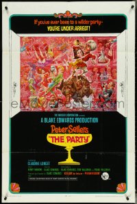 5b1258 PARTY style B 1sh 1968 Peter Sellers, Blake Edwards, great art by Jack Davis!