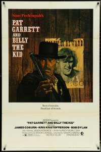 5b1259 PAT GARRETT & BILLY THE KID 1sh 1973 Coburn, Kristofferson, cool cropped art by Lesser!