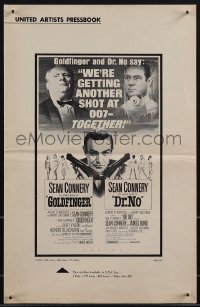 5b0589 GOLDFINGER/DR. NO pressbook 1966 Sean Connery is the extraordinary gentleman spy James Bond!