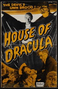 5b0591 HOUSE OF DRACULA pressbook R1950 monsters Lon Chaney Jr, John Carradine & Glenn Strange!