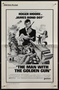 5b0597 MAN WITH THE GOLDEN GUN pressbook 1974 art of Roger Moore as James Bond by Robert McGinnis!