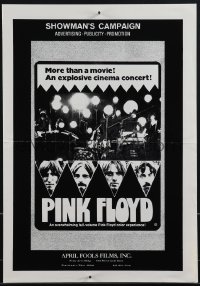 5b0600 PINK FLOYD pressbook 1974 an explosive rock & roll cinema concert in Pompeii, rare!