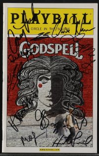 5b0173 GODSPELL signed playbill 2011 by Hunter Parrish & ELEVEN other Broadway cast & crew, Byrd art!