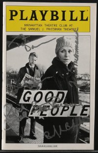 5b0175 GOOD PEOPLE signed playbill 2011 by Donovan, McDormand, Carroll, Parsons, Ann Baker & 1 more!