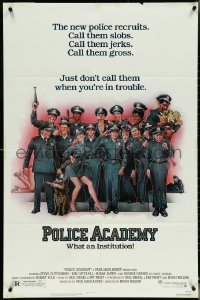 5b1265 POLICE ACADEMY 1sh 1984 Steve Guttenberg, Kim Cattrall, Drew Struzan police artwork!