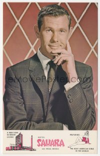 5b1413 JOHNNY CARSON postcard 1964 first appearance at the Hotel Sahara in Las Vegas, Nevada!