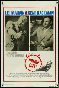 5b1268 PRIME CUT style B 1sh 1972 Lee Marvin w/machine gun, Gene Hackman w/cleaver!