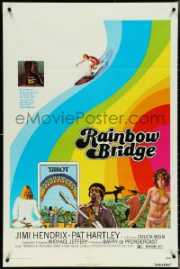 5b1275 RAINBOW BRIDGE 1sh 1972 Jimi Hendrix, wild psychedelic surfing & tarot card image!