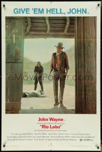 5b1286 RIO LOBO 1sh 1971 Howard Hawks, Jack Elam, Give 'em Hell, John Wayne!