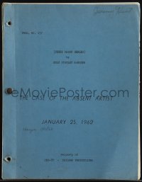 5b0516 PERRY MASON TV revised draft script January 25, 1962 The Case of the Absent Artist episode!