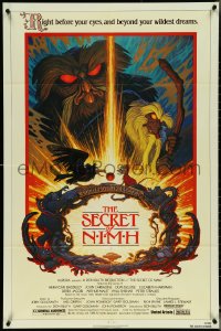 5b1300 SECRET OF NIMH 1sh 1982 Don Bluth, cool mouse fantasy cartoon artwork by Tim Hildebrandt!