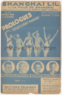 5b0547 FOOTLIGHT PARADE French sheet music 1934 Cagney, Blondell, Keeler, Powell, Shanghai Lil!