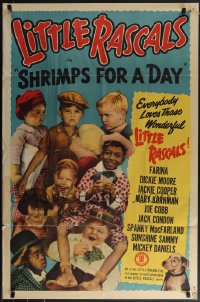 5b1307 SHRIMPS FOR A DAY 1sh R1952 Dickie Moore, Joe Cobb, Farina, Jackie Cooper, Our Gang kids!