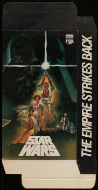 5b0449 STAR WARS/EMPIRE STRIKES BACK 10x20 video store mobile 1982 Tom Jung art for both, rare!