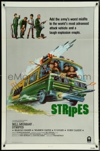 5b1319 STRIPES int'l 1sh 1981 Bill Murray, different wacky combat RV art by Jack Thurston!