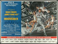 5b0447 MOONRAKER subway poster 1979 art of Roger Moore as James Bond & sexy space ladies by Goozee!