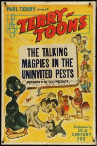 5b1338 TERRY-TOONS 1sh 1940 Dinky, Paul Terry, 1946's The Talking Magpies in the Uninvited Pests!