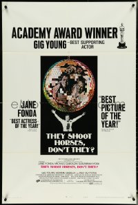 5b1340 THEY SHOOT HORSES, DON'T THEY style B 1sh 1970 Jane Fonda, Sydney Pollack, cool disco ball image!