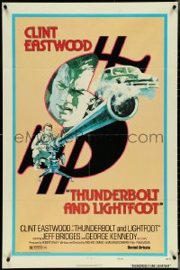 5b1343 THUNDERBOLT & LIGHTFOOT style D 1sh 1974 art of Clint Eastwood with HUGE gun by Arnaldo Putzu!