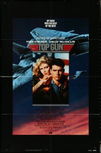 5b1347 TOP GUN 1sh 1986 great image of Tom Cruise & Kelly McGillis, Navy fighter jets!