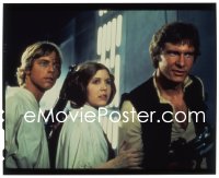 5b1454 STAR WARS group of 4 4x5 transparencies 1977 great images of Luke, Han, Leia, C-3PO & R2-D2!