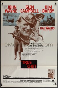 5b1353 TRUE GRIT int'l 1sh 1969 John Wayne as Rooster Cogburn, Kim Darby, Glen Campbell