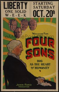 5b0343 FOUR SONS WC 1928 directed by John Ford, art of Margaret Mann & her boys who become soldiers!