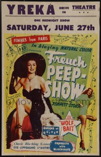 5b0344 FRENCH PEEP SHOW WC 1952 Russ Meyer's very first movie starring Tempest Storm, very rare!