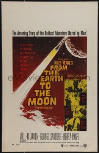 5b0345 FROM THE EARTH TO THE MOON WC 1958 Jules Verne's boldest adventure dared by man!