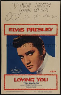 5b0363 LOVING YOU WC 1957 wonderful different close portrait of Elvis Presley, ultra rare!