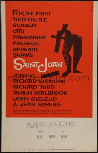 5b0374 SAINT JOAN WC 1957 Joan of Arc, directed by Otto Preminger, wonderful Saul Bass art, rare!