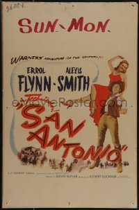 5b0375 SAN ANTONIO WC 1945 great full-length image of Alexis Smith on Errol Flynn's shoulder!