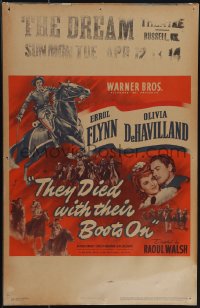 5b0381 THEY DIED WITH THEIR BOOTS ON WC 1941 Errol Flynn as Custer, Olivia De Havilland, very rare!